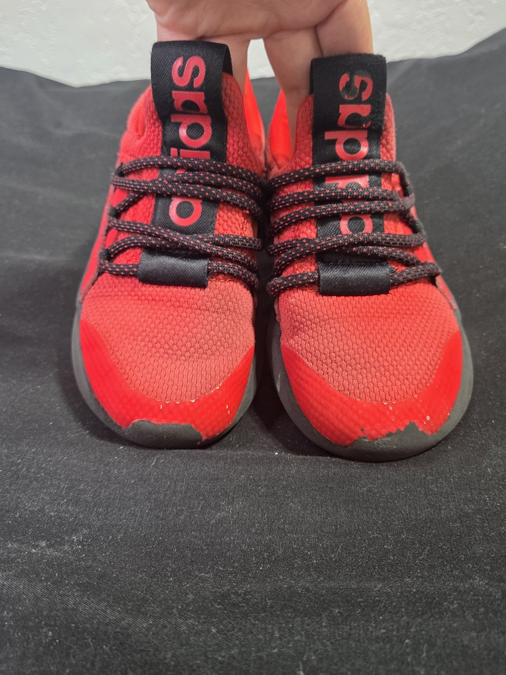 Adidas Lite Racer Adapt Kids Red Black Slip On Running Shoes Size US 11C Little